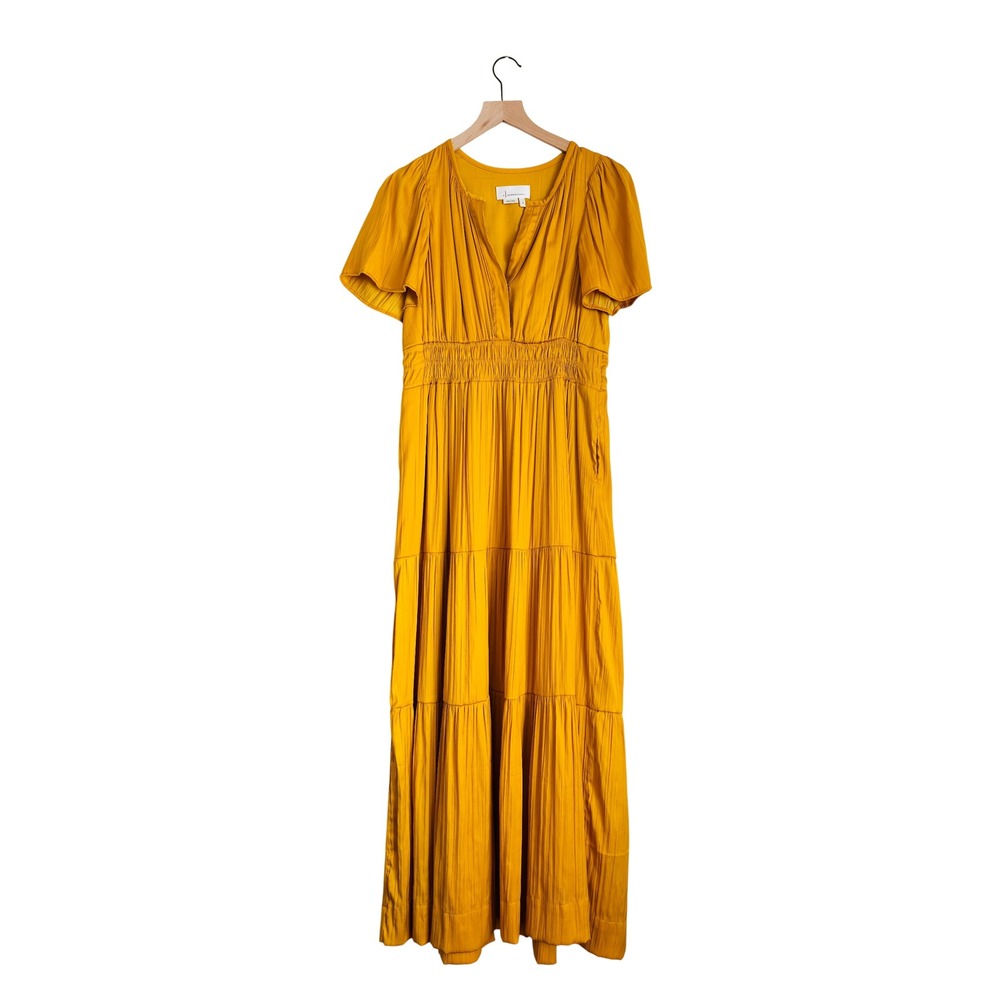 Anthropologie Somerset Maxi Dress — Mango — Size M — Silky Satin Feel - Picture 5 of 16